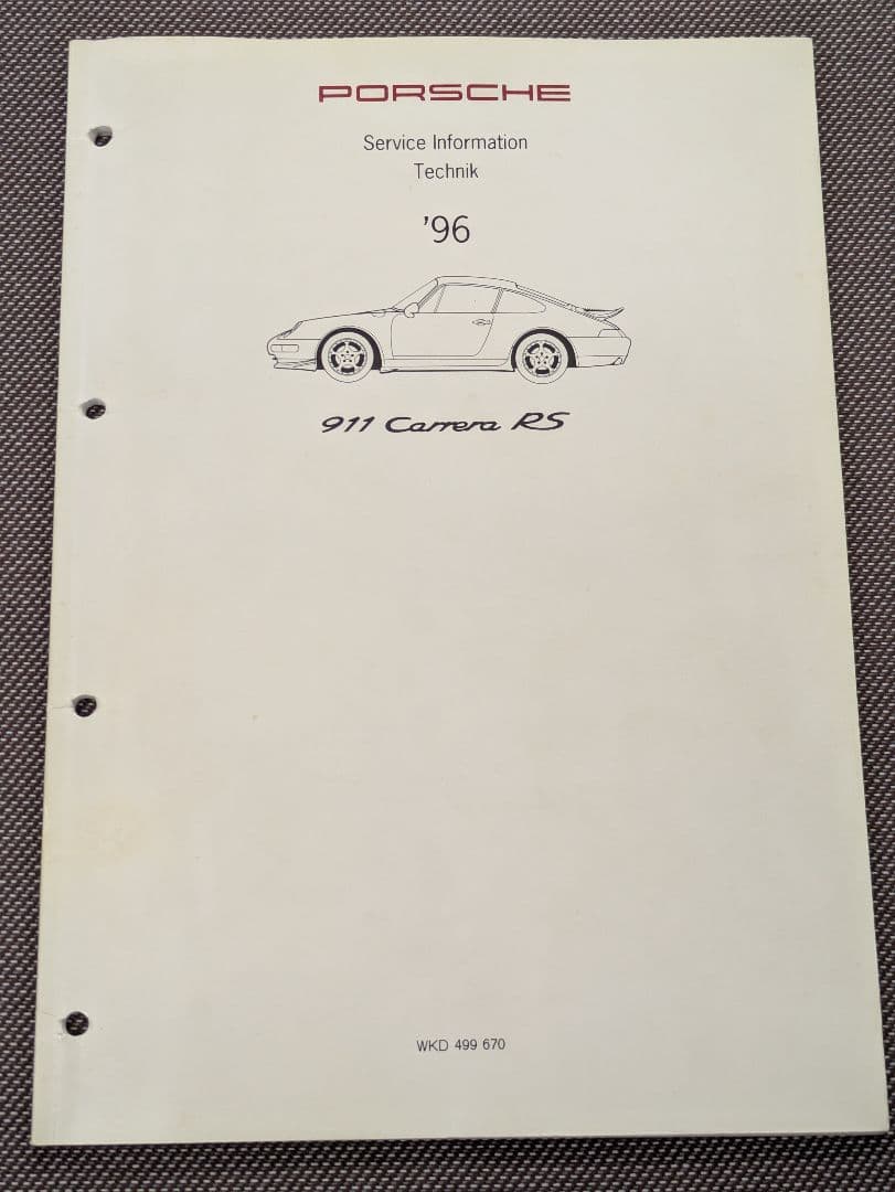 ポルシェ993RS Service Infomation Technik 冊子