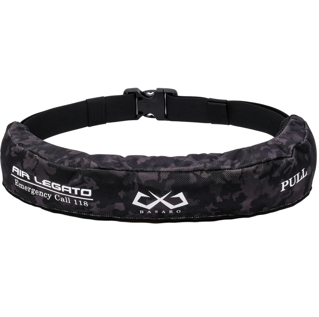 新品 桜マーク ライフジャケット 自動膨脹式 ボンベ付き 型式承認 ブラックカモ