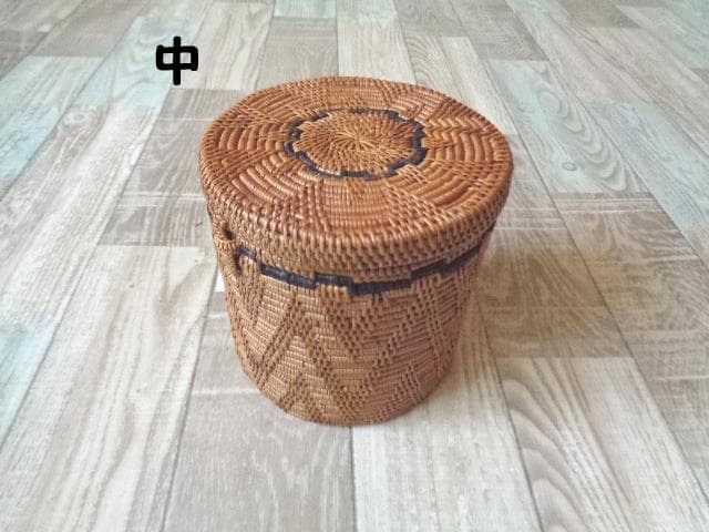 3種類セット●丸ボックス●柄入●アタ●バリ島●1195.5●アジアン雑貨