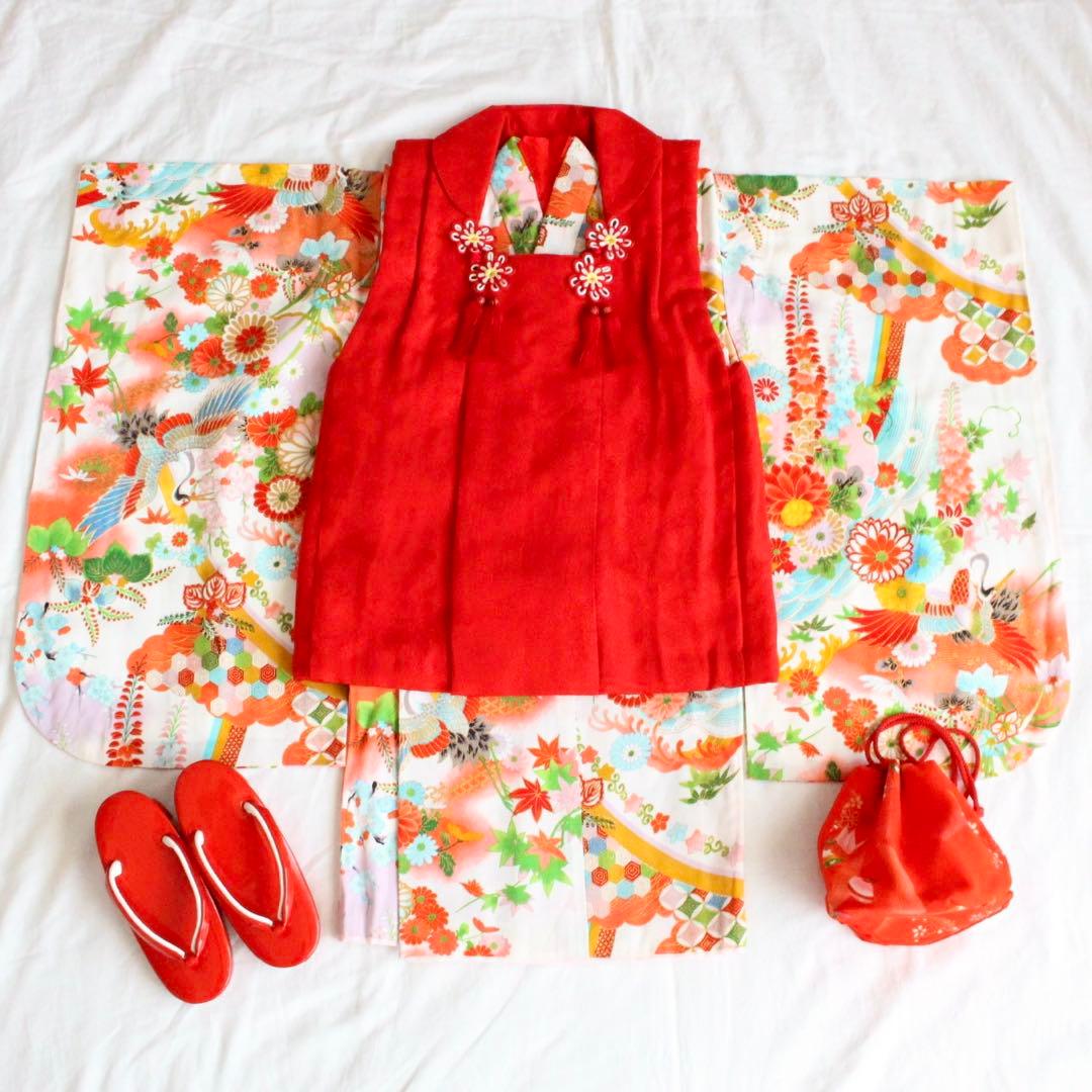 七五三 ひなまつり 3歳 女の子 子供 アンティーク 着物 被布 セット