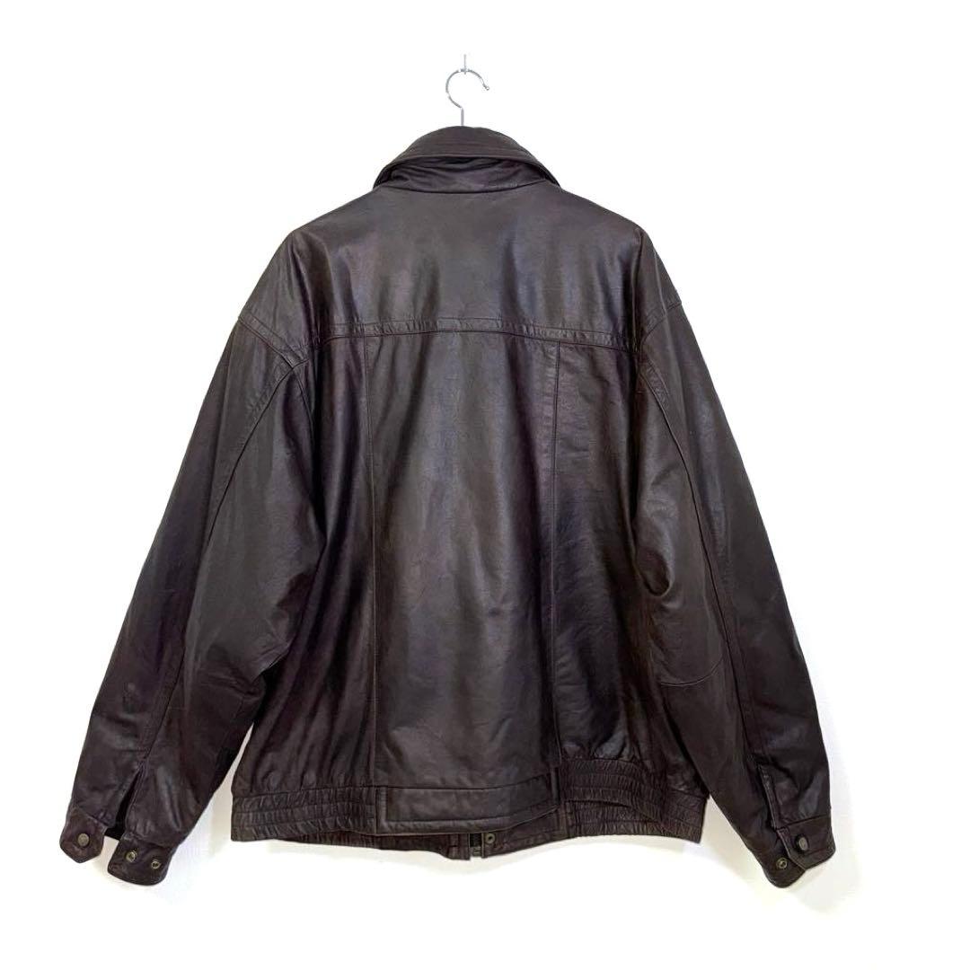 90s Vintage ロンドンフォグ　レザージャケット　茶色　2XL