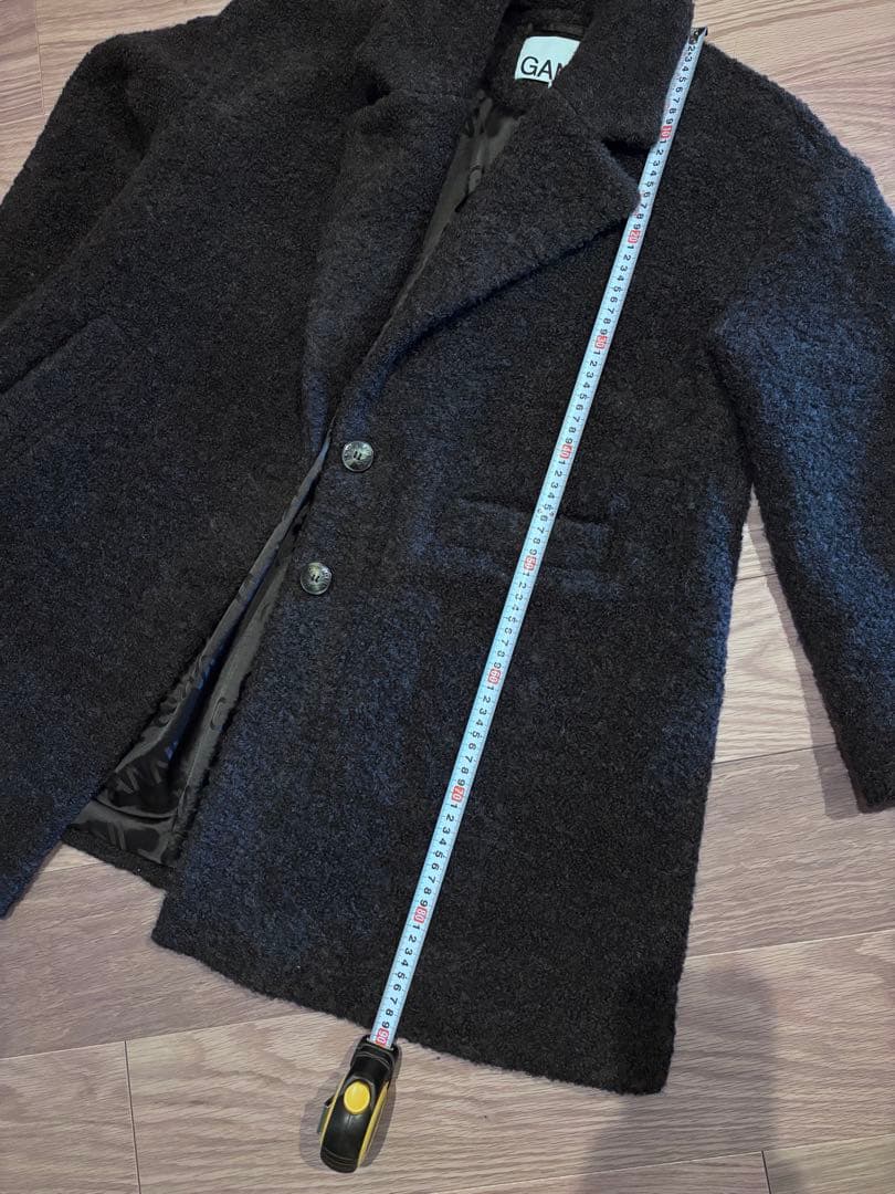 GANNI Recycled wool-blend bouclé coat