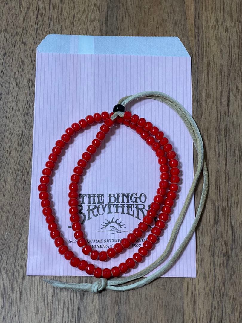 【新品】THE BINGO BROTHERS赤ビーズ ホワイトハーツ ネックレス