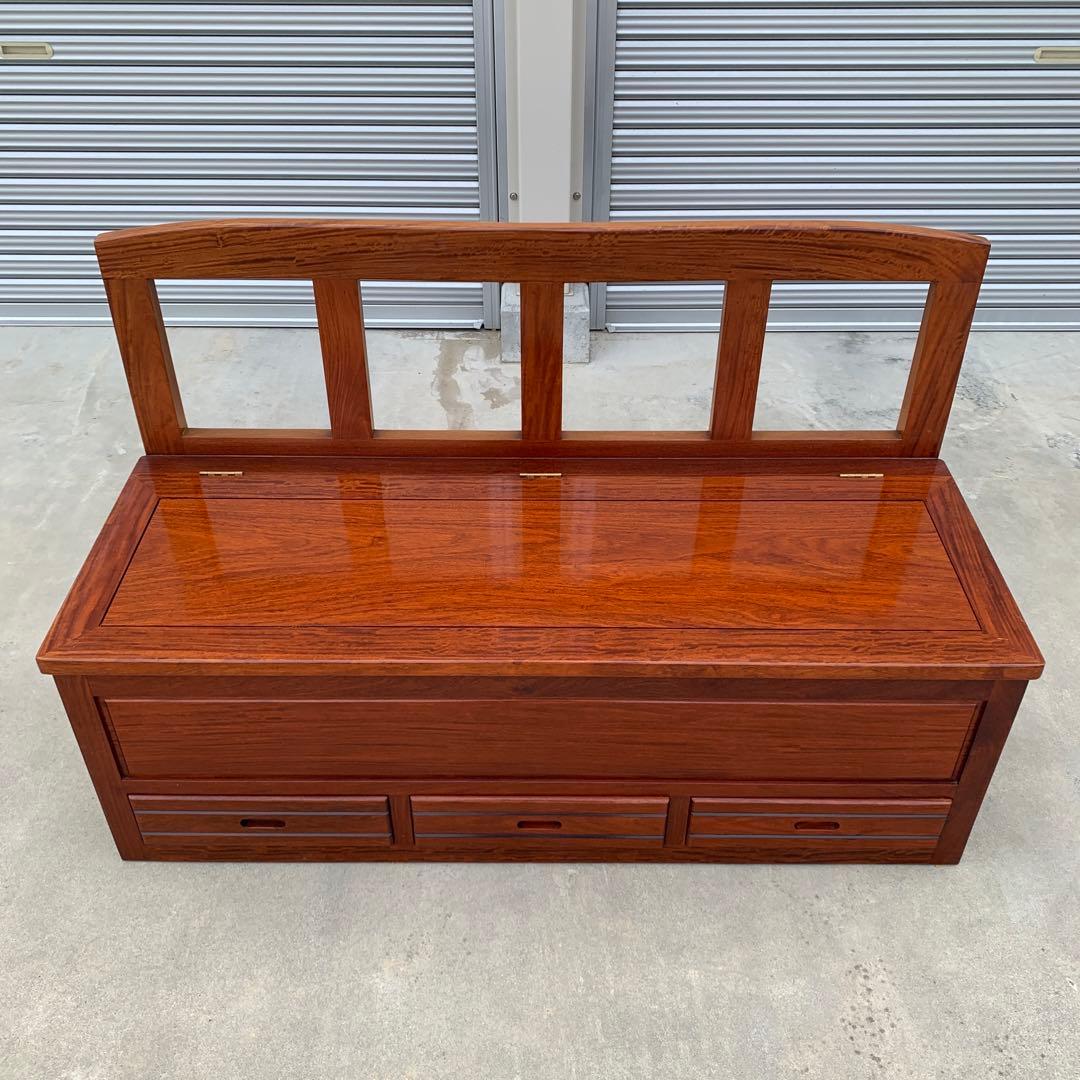 民藝家具　囲炉裏ベンチ　座面下収納・引出し付き