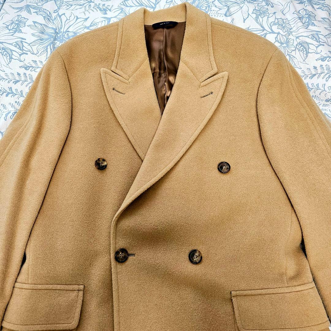 ブルックスブラザーズ イタリア製 キャメル ダブルブレスト コート50　傷有