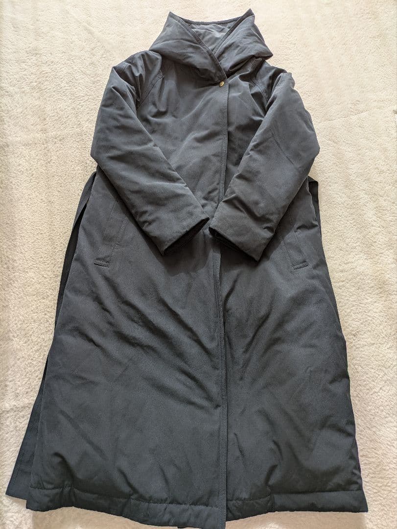 ★IEDIT イディット ロング丈 ダウンコート 撥水加工 ネイビー L