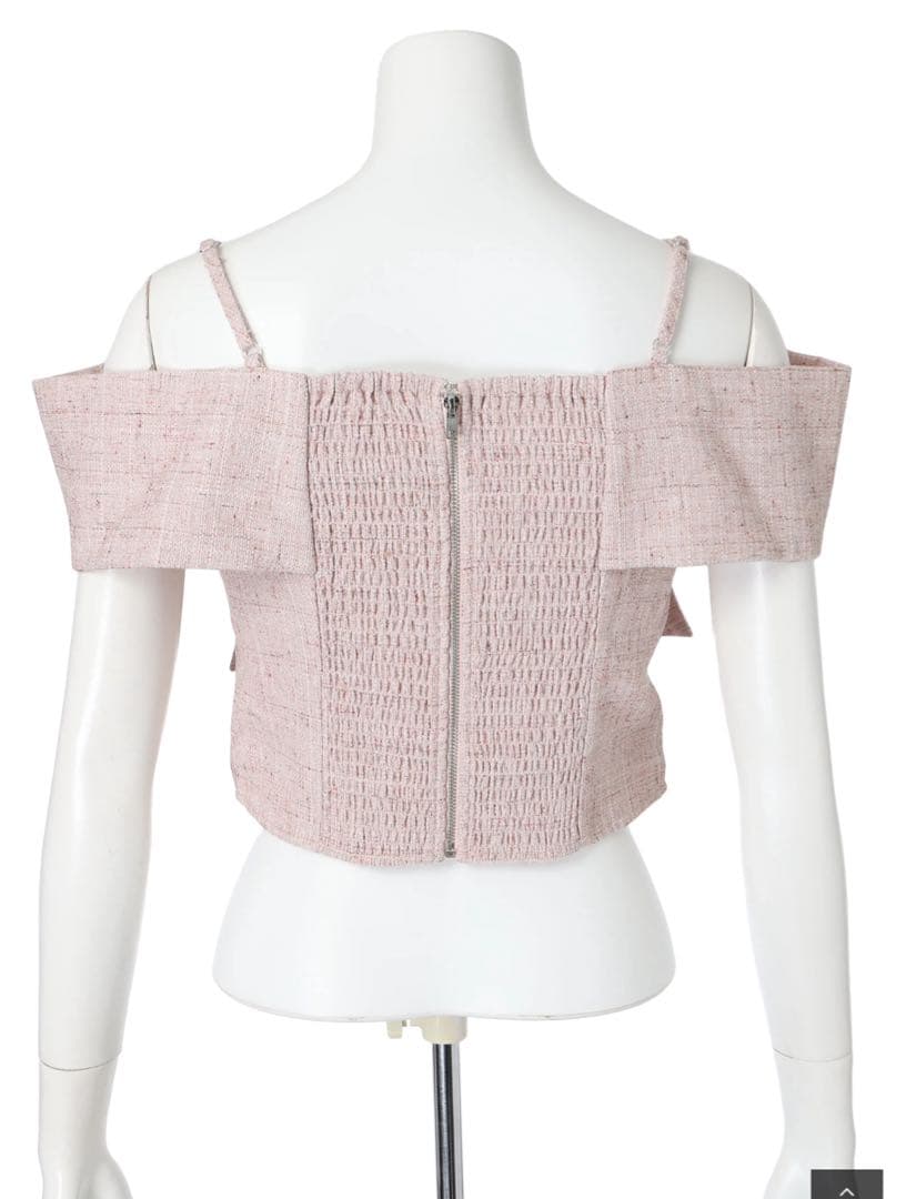 LIP SERVICE リップサービス ツイードリボンオフショルトップス