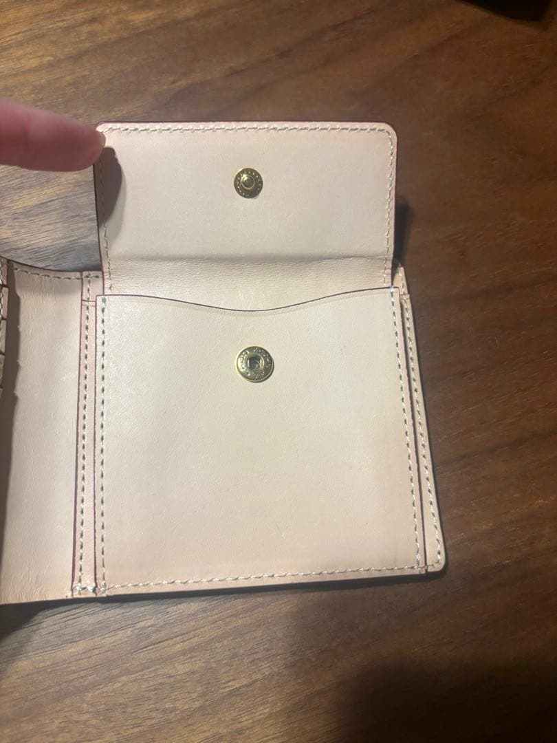 【最終値下げ】CIMABUE 二つ折り財布　コードバン　グリーン財布　本革