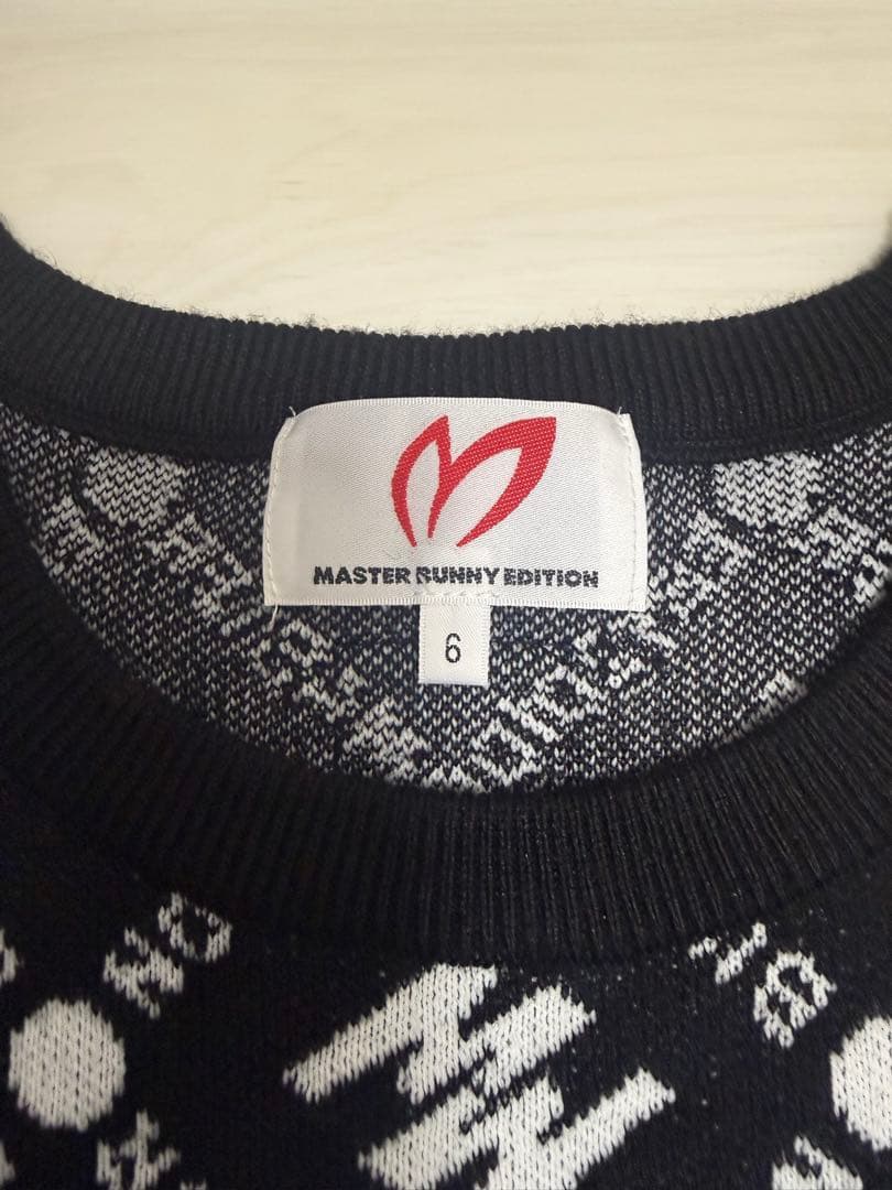 値下　マスターバニーエディション　クルーネックニット Mロゴモノグラム柄　6