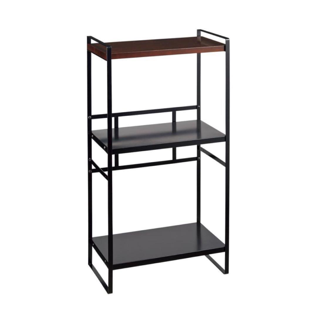 ラバーウッド天板スリム家電ラック 幅45cm