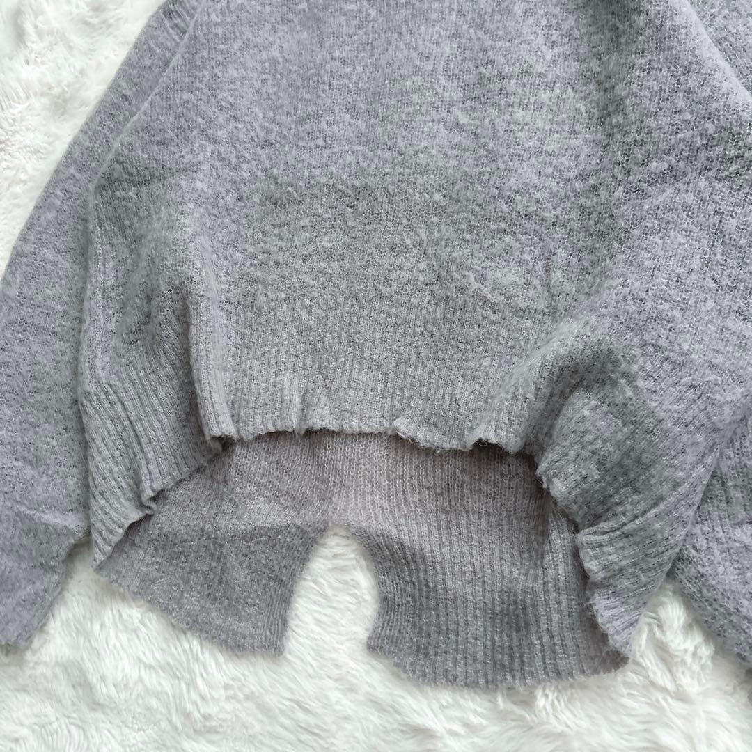 ビアズリー★モヘヤルーズニット　クルーネック　グレー