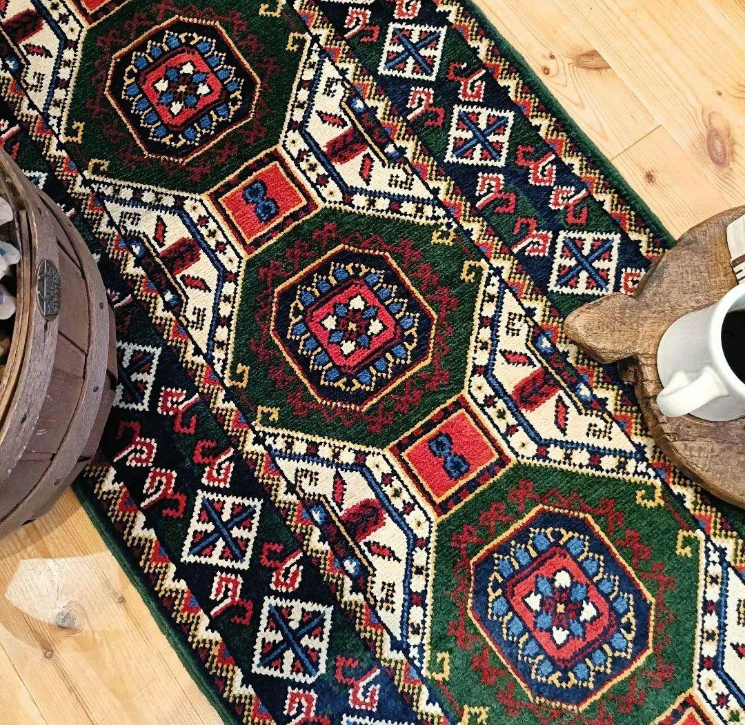 【ロングサイズ】90s トライバルラグ　ヴィンテージラグ　アフガン　トルクメン