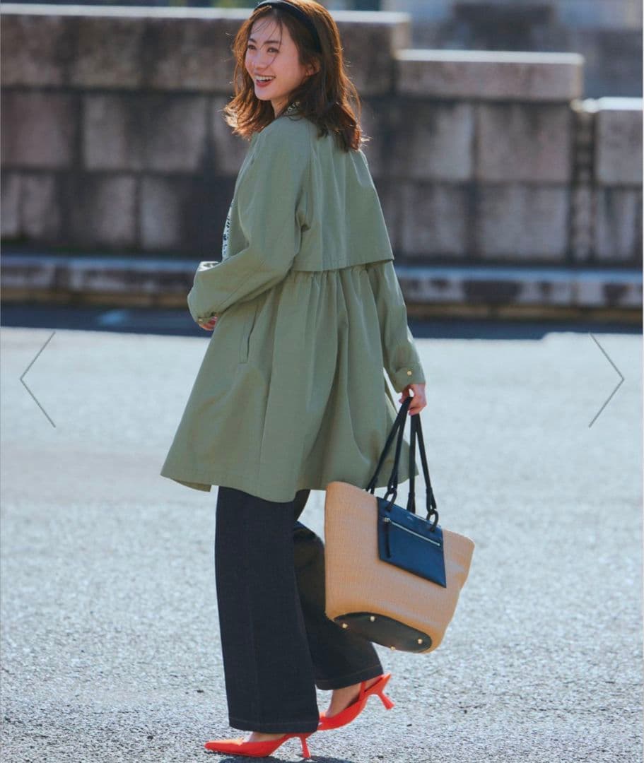 現行　25SS　23区　【撥水加工】ライトツイル　ノーカラーコート　40