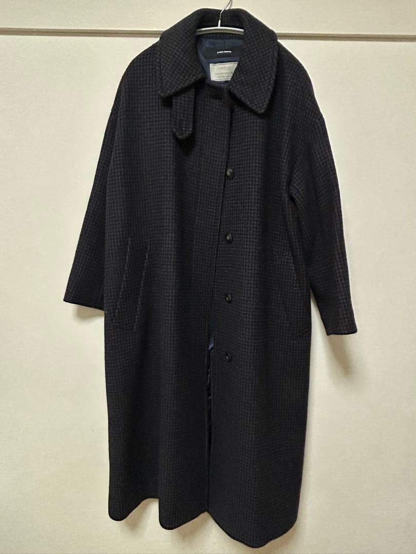 ⭐️ジャーナルスタンダード　MANTECOハウンドトゥースコート　ネイビーA