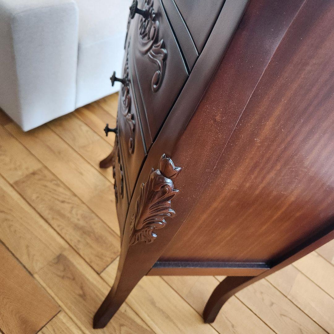 Rikkaヨーロピアン チェスト 4D コモチェスト 天然木 ブラウン