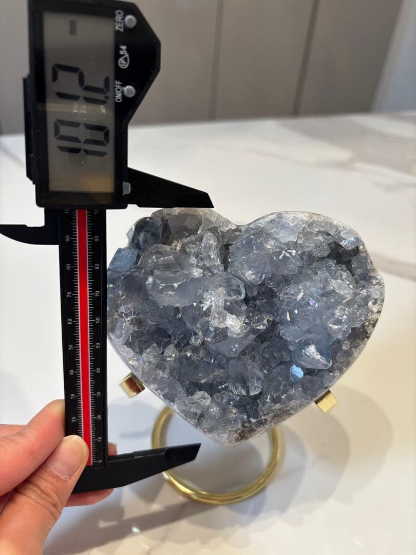 ハート型青灰色クリスタル