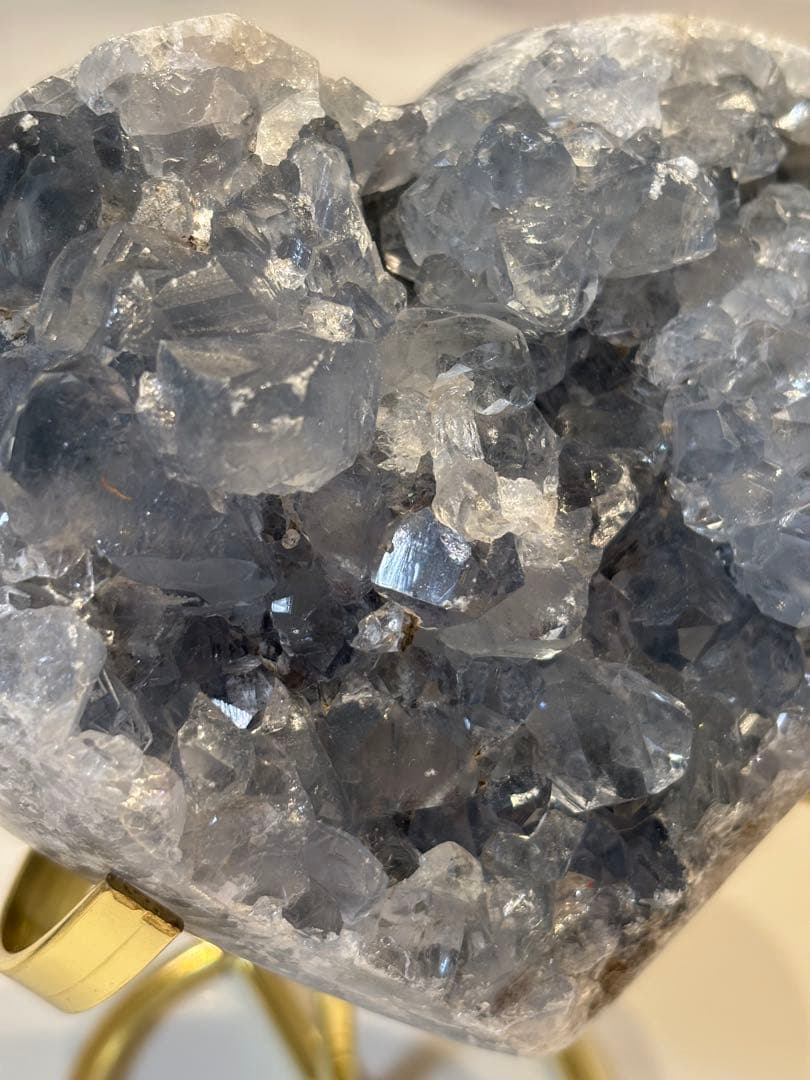 ハート型青灰色クリスタル