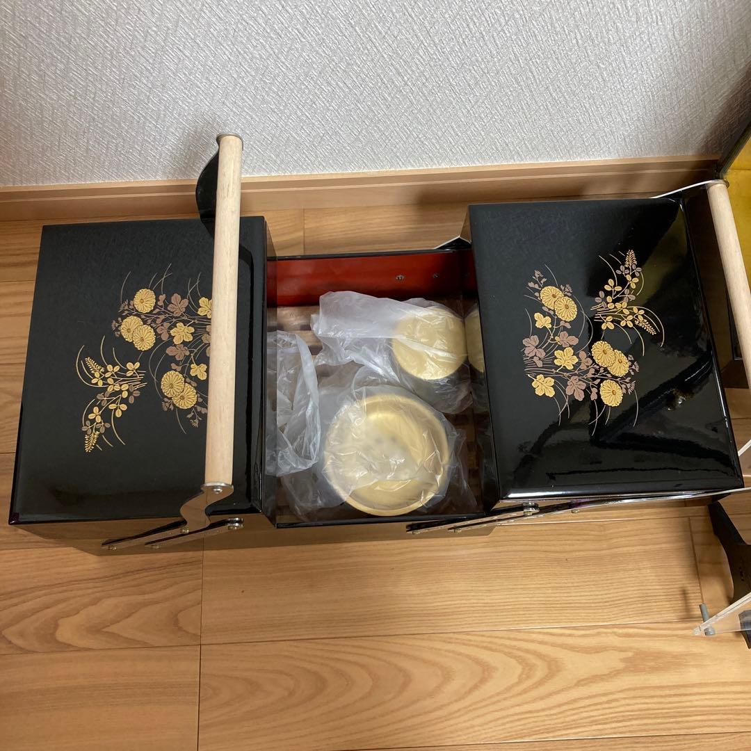 【特価】会津塗り　漆器　お道具箱　お茶道具　小物　未使用　お正月