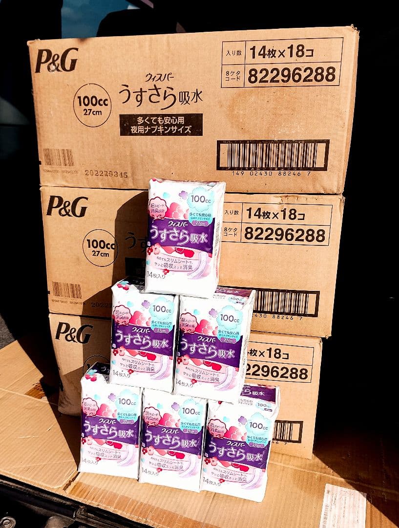 ★未使用 ウィスパ－ うすさら吸水 100cc 14枚入 54個 まとめ売り