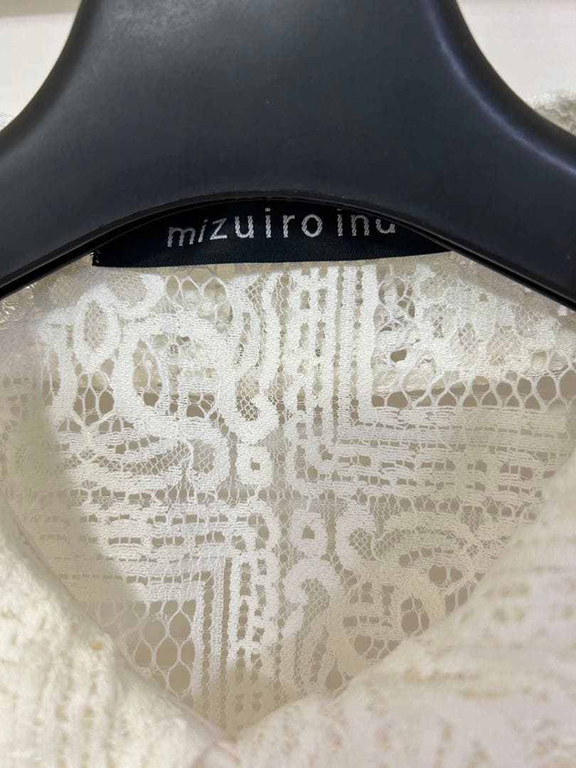 mizuiro ind レース半袖シャツ アイボリー