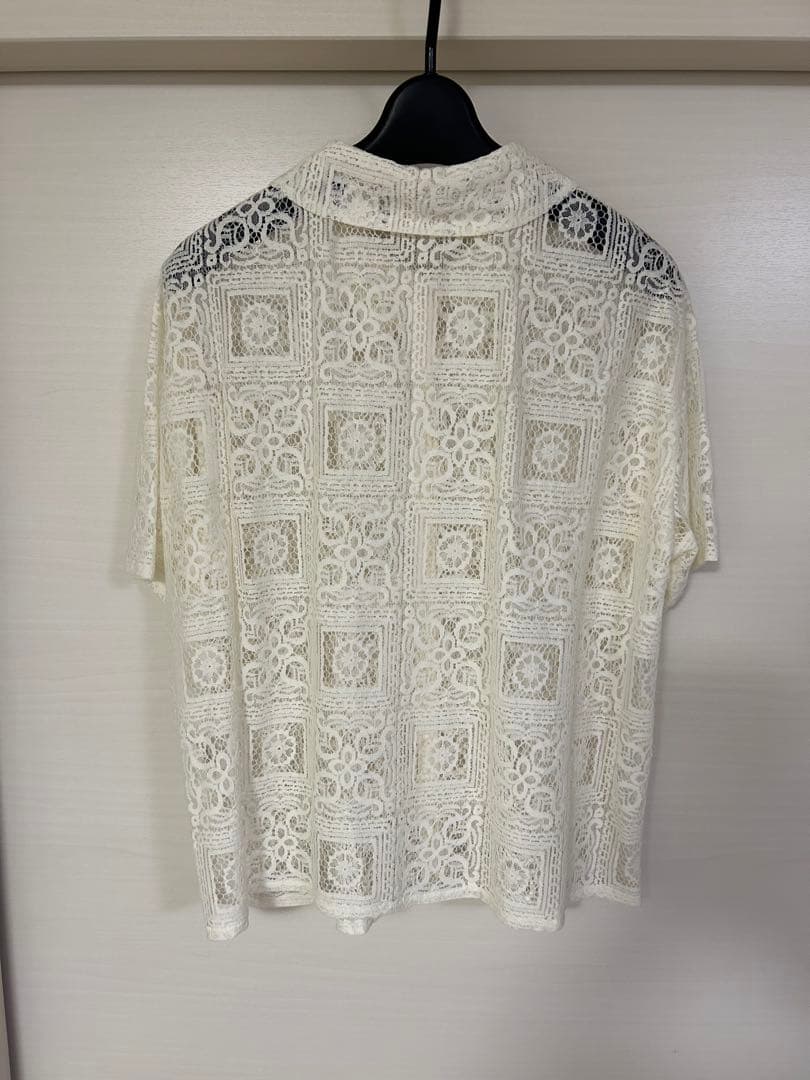 mizuiro ind レース半袖シャツ アイボリー