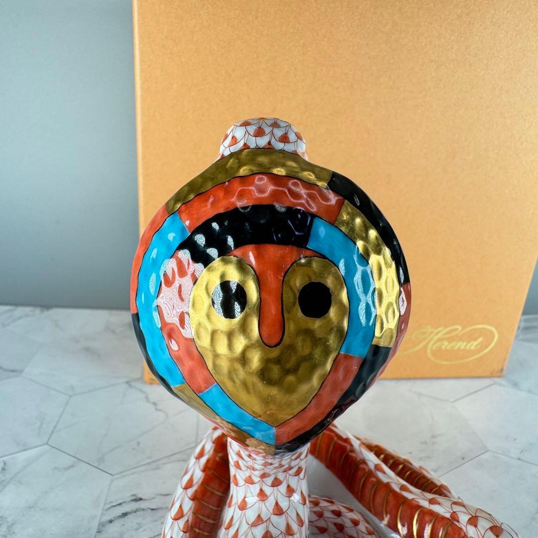 DA1295 ヘレンド　herend 蛇　ヘビ　コブラ　置物　陶器　フィギュリン