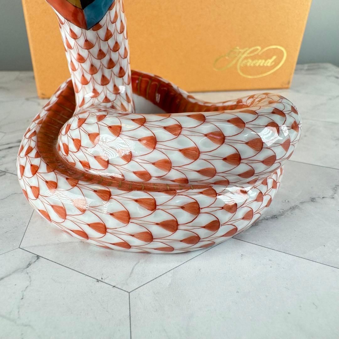 DA1295 ヘレンド　herend 蛇　ヘビ　コブラ　置物　陶器　フィギュリン