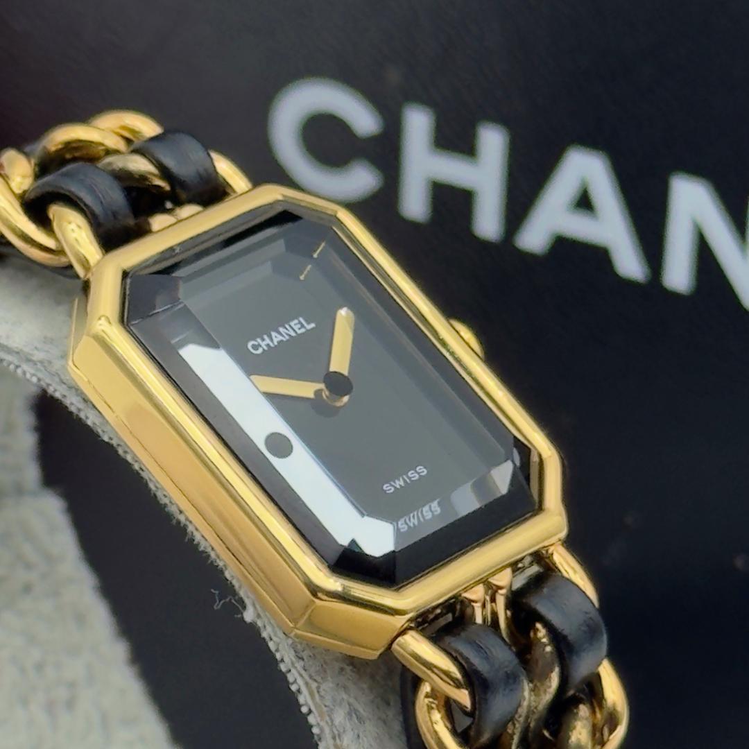 外装新品仕上 シャネル プルミエールM ゴールド クォーツ 腕時計 A17