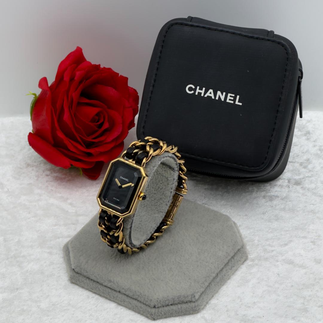 外装新品仕上 シャネル プルミエールM ゴールド クォーツ 腕時計 A17