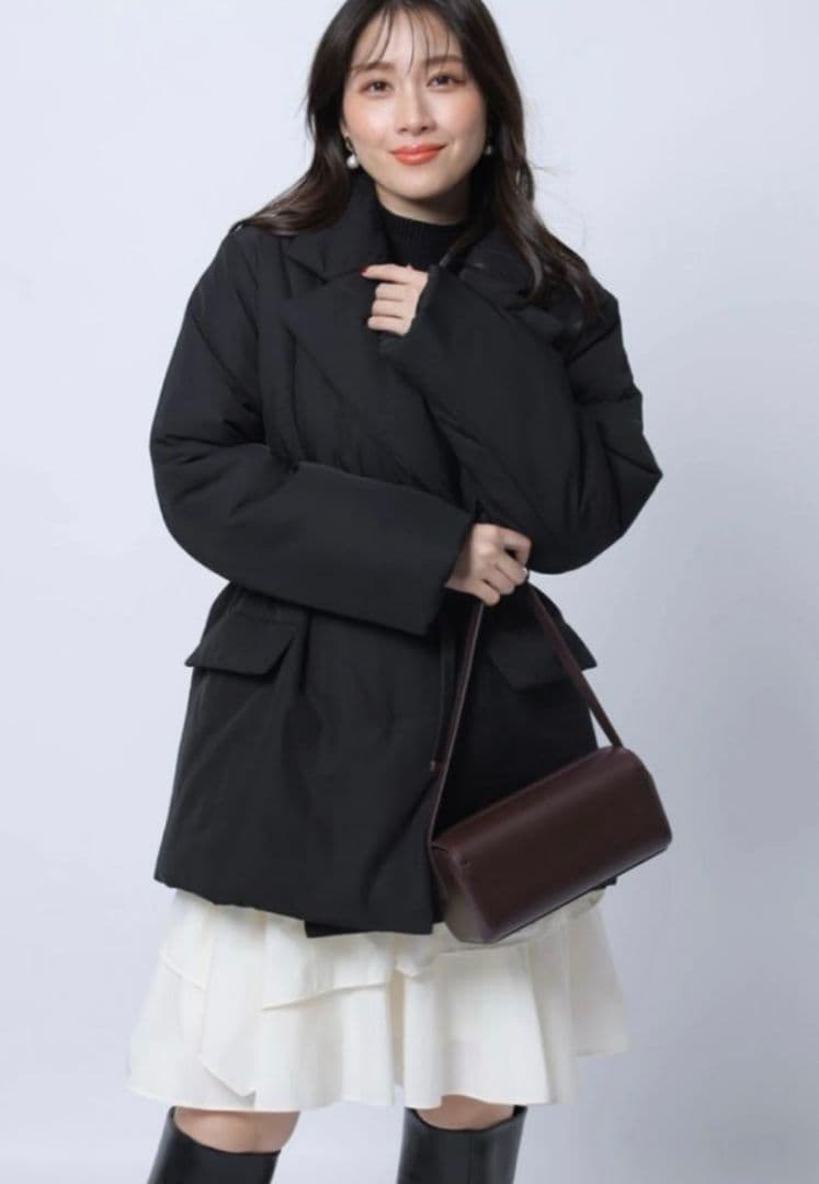 新品タグ付《泉里香さん×Oggiコラボ》テーラードパディングコート 手洗い可能