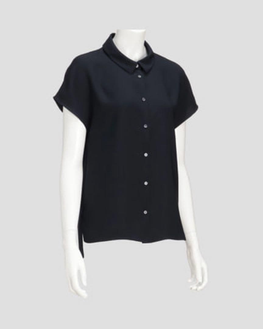 theory luxe 24SS Marvine 襟付きブラウス ネイビー 38