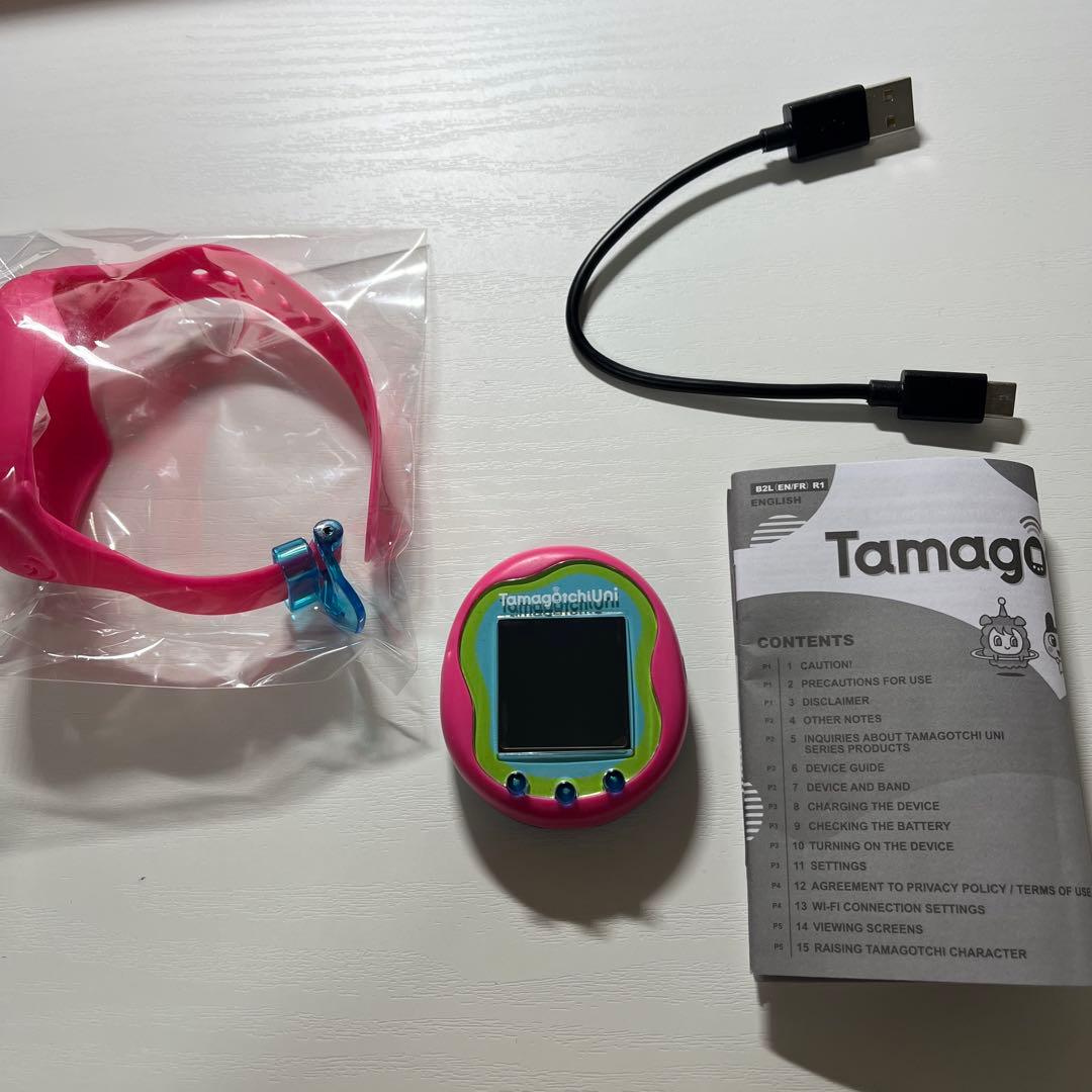 たまごっちユニ ピンク バンド、USBケーブル付き