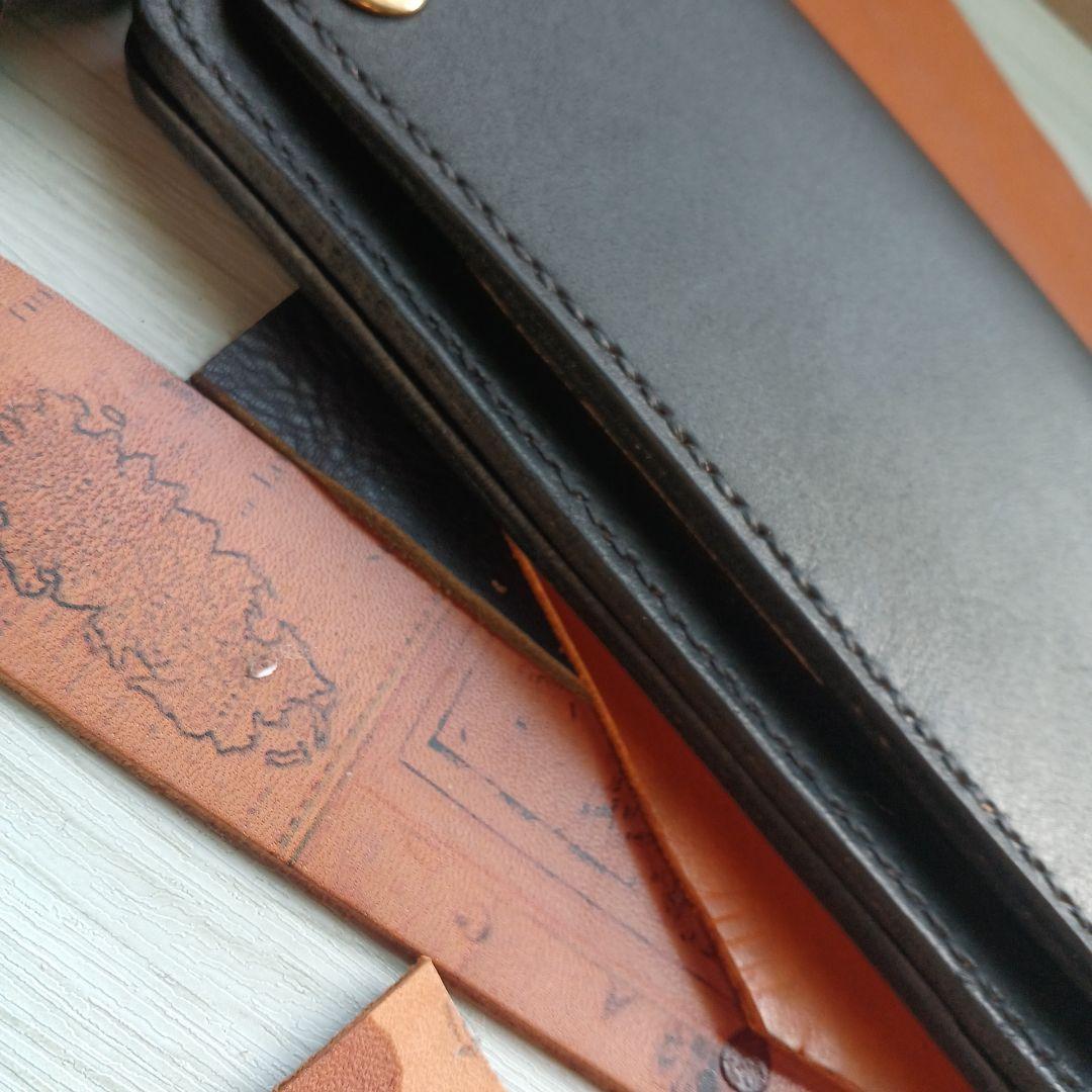 トラッカーウォレット　ロング　茶芯　ハンドメイド