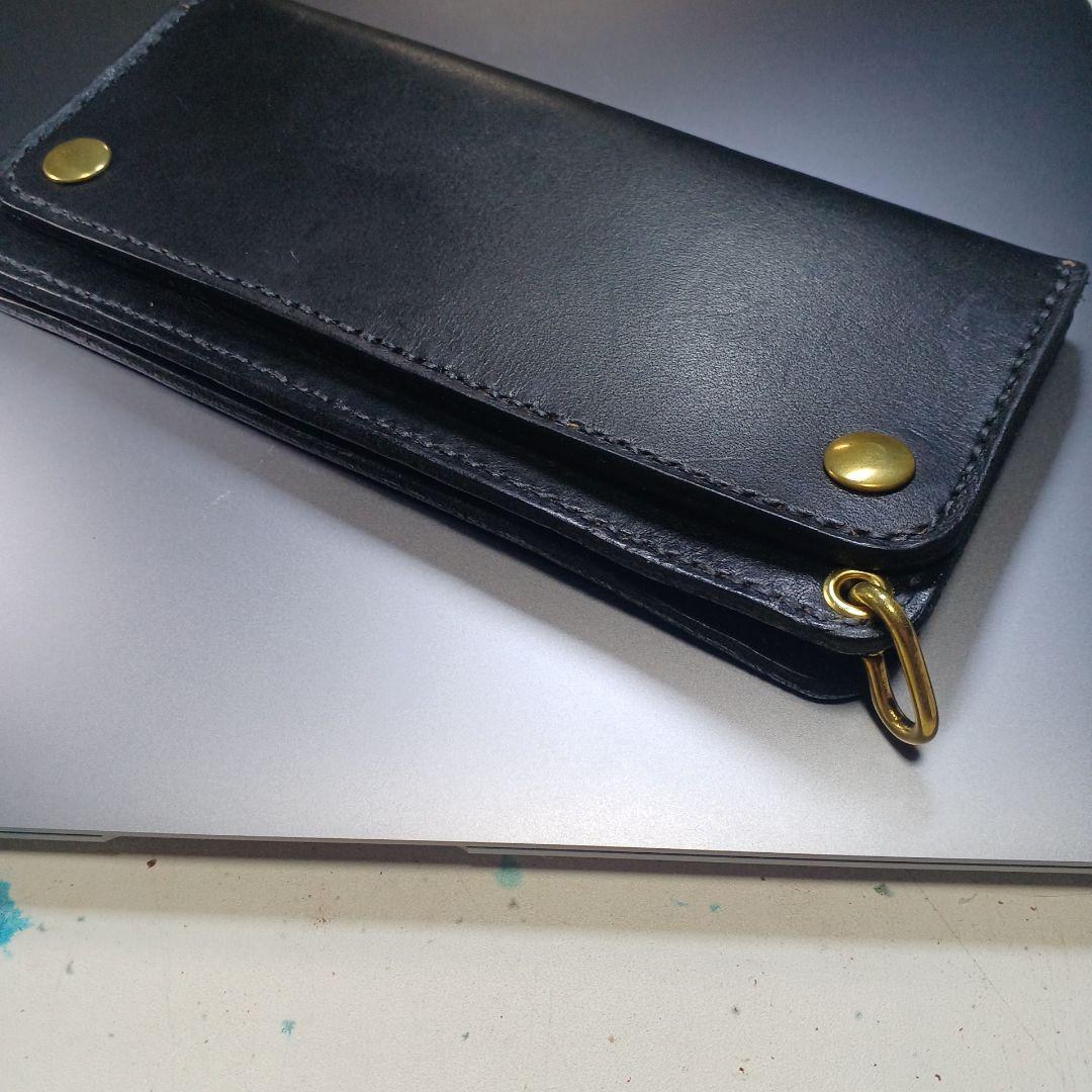 トラッカーウォレット　ロング　茶芯　ハンドメイド