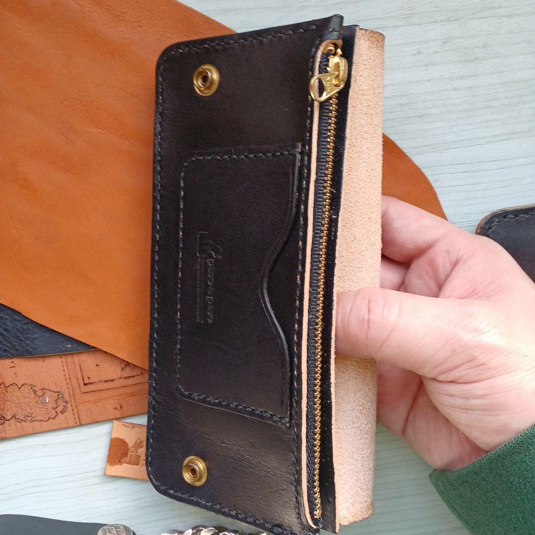 トラッカーウォレット　ロング　茶芯　ハンドメイド