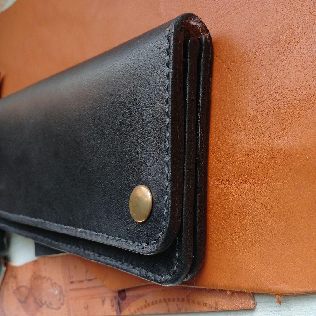 トラッカーウォレット　ロング　茶芯　ハンドメイド