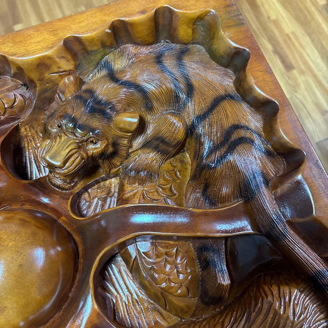 中国美術 木彫 彫刻 天然木 テーブル 美術品