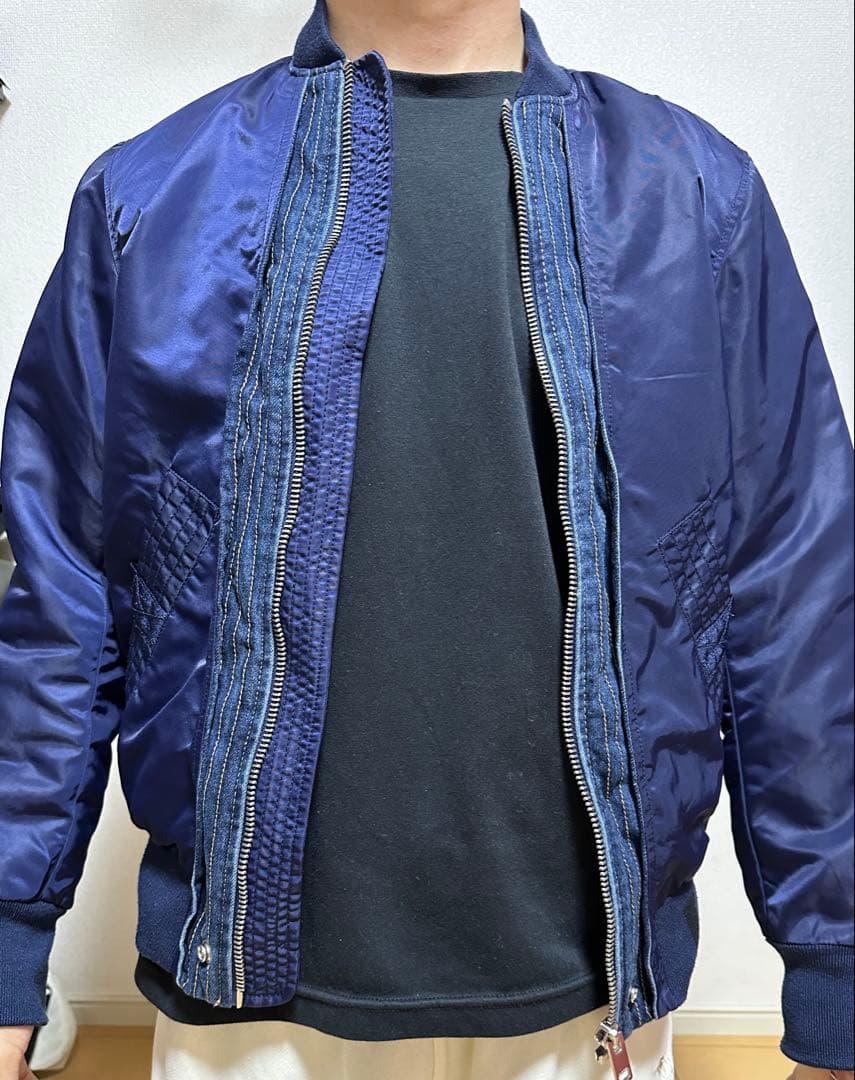 DIESEL ディーゼル MA-1 中綿ジャケット ネイビー S