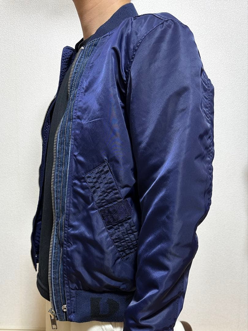 DIESEL ディーゼル MA-1 中綿ジャケット ネイビー S