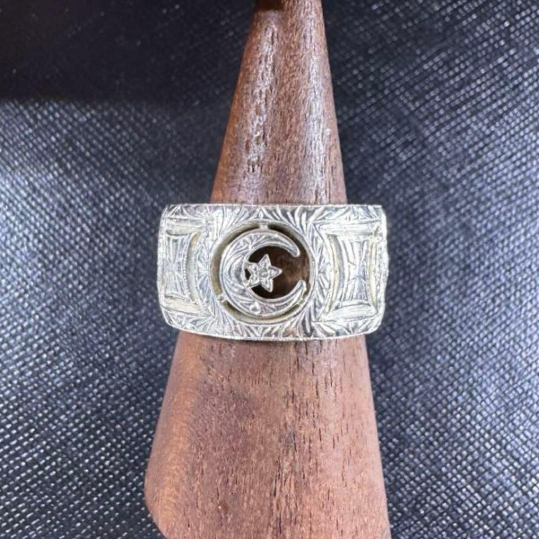 【状態良好】ローリーロドキン　エングレイブ　ムーンラウンド　リング　15.5号