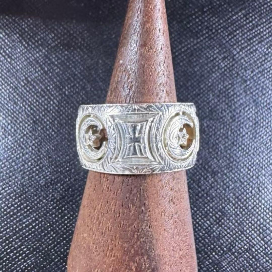 【状態良好】ローリーロドキン　エングレイブ　ムーンラウンド　リング　15.5号