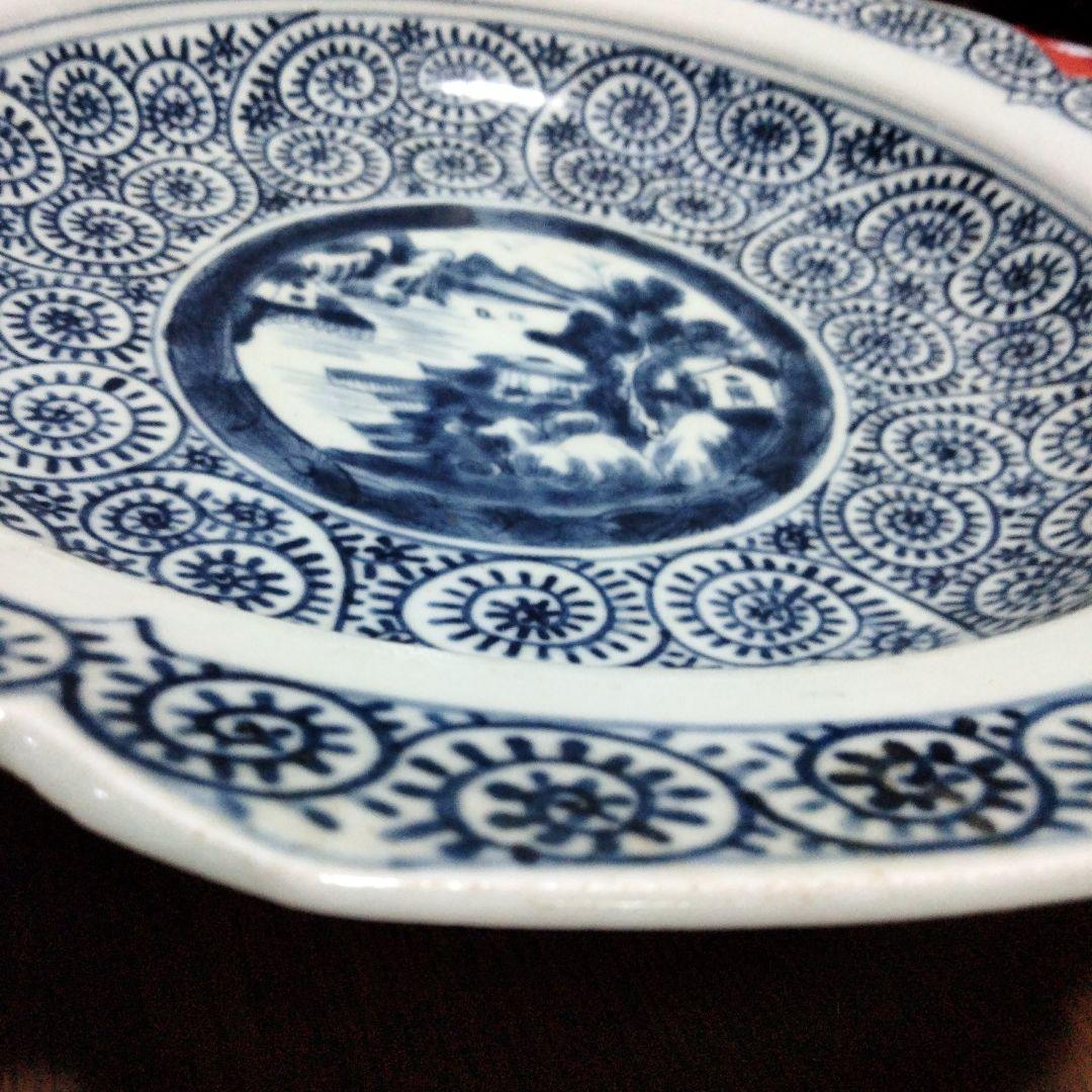 蛸唐草 富貴長春 輪花皿 当時物