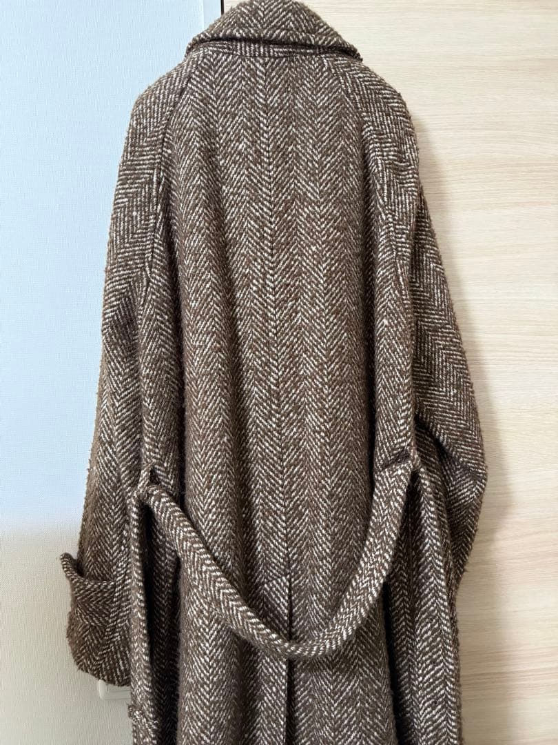オーラリー　WOOL ALPACA HERRINGBONE TWEED COAT