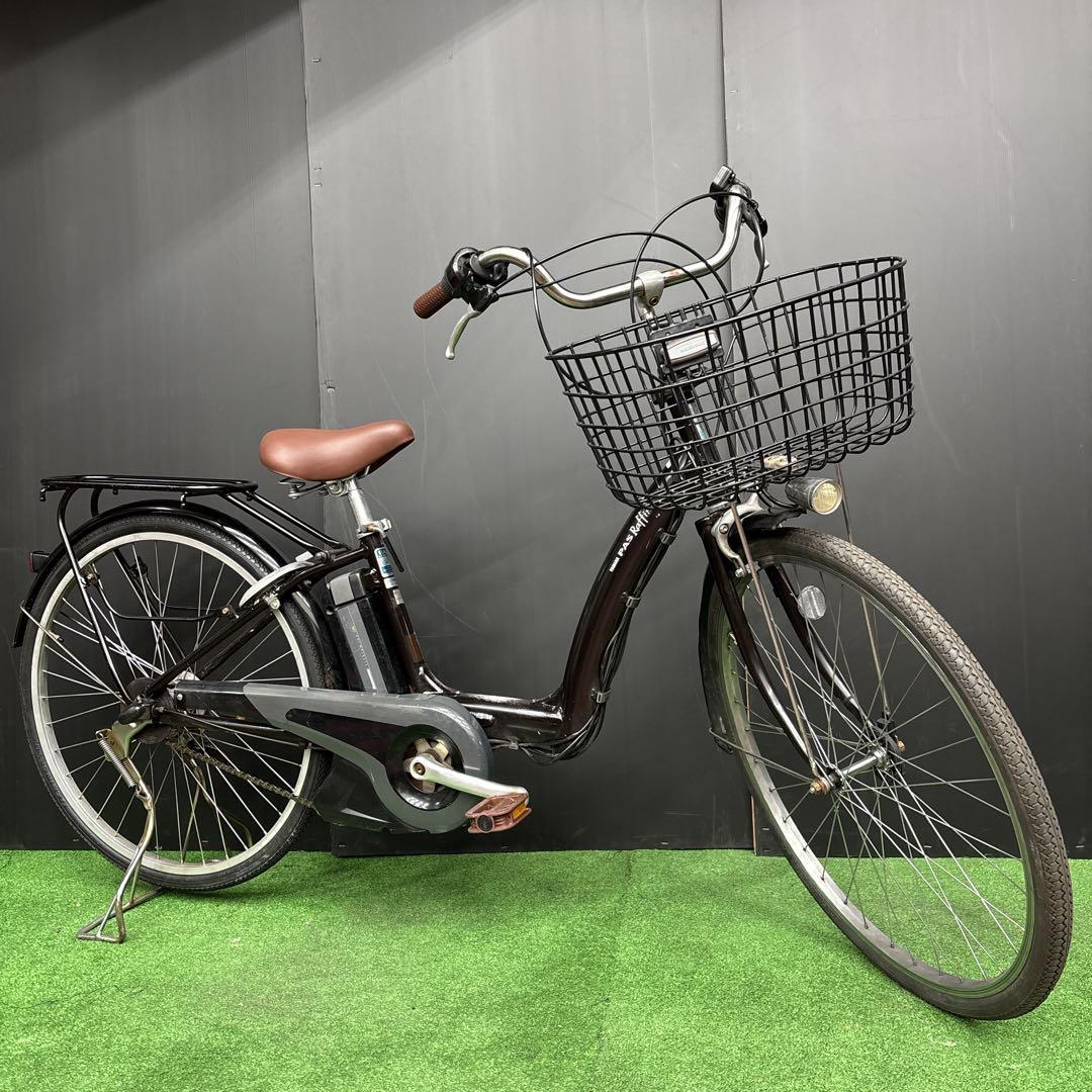 電動自転車 YAMAHA PAS Raffini ブラウン 3人乗り対応　83★