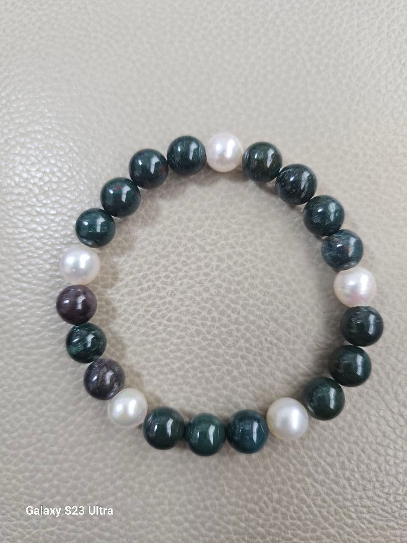 出雲瑪瑙８mmと伊勢志摩あこや真珠８mm　ブレスレット