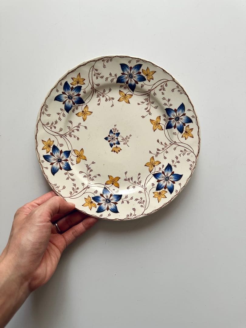 クレイユモントロー　アネモネ　フランス　アンティーク　プレート