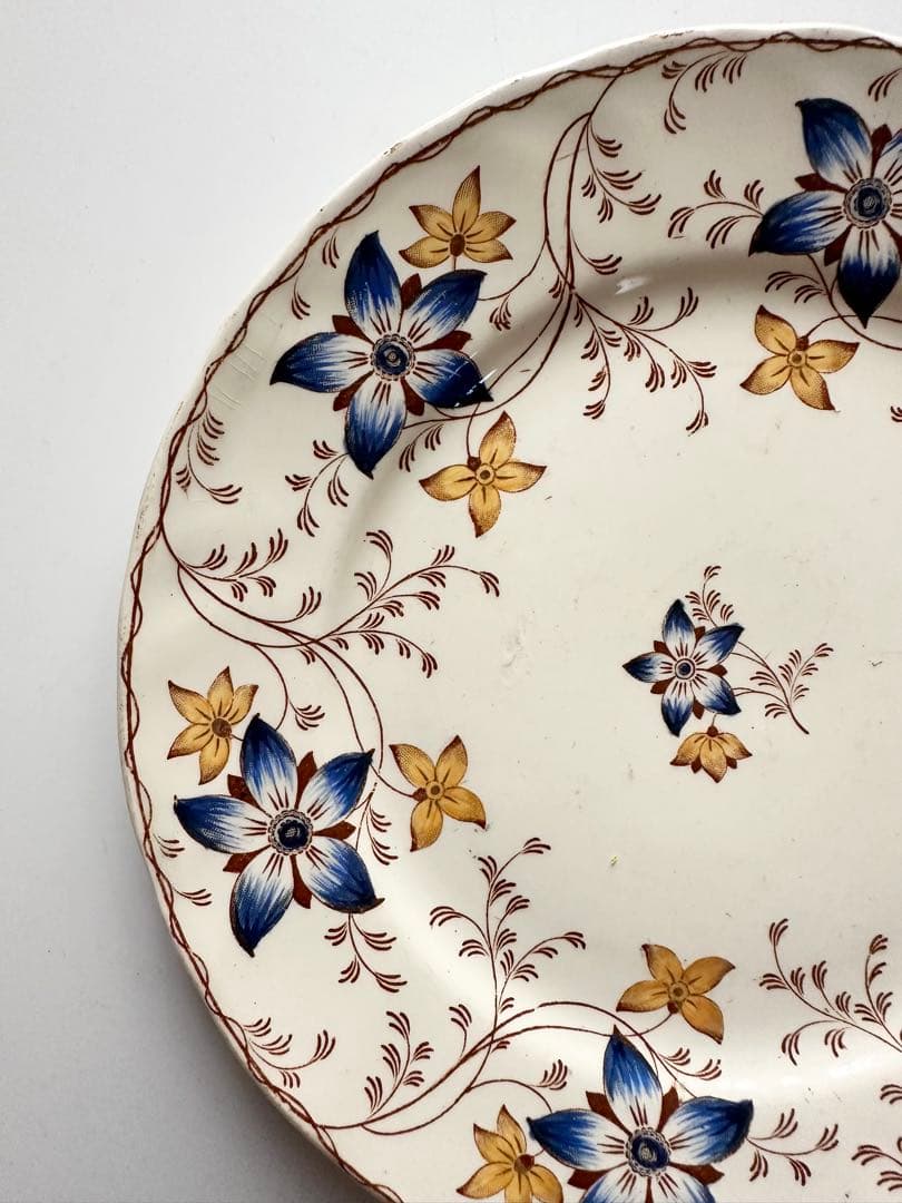 クレイユモントロー　アネモネ　フランス　アンティーク　プレート