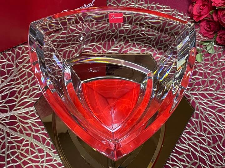 バカラ　カレイドスコープ　サラダボウル　レッド　未使用美品　箱付き