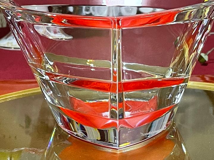 バカラ　カレイドスコープ　サラダボウル　レッド　未使用美品　箱付き