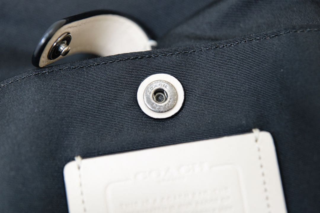 極美品　オフホワイトcoach コーチ　ボディバッグ　レザー　ナイロン　メンズ